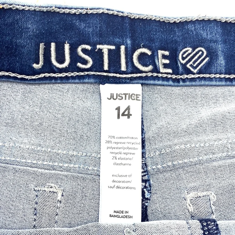 Justice Girls Distressed Pull-On Denim Cut-Off Shorts